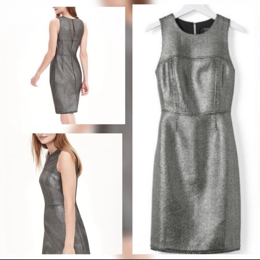Banana Republic metallic tweed sheath dress